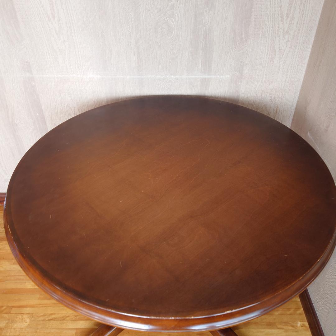 【飛騨産業】天然木カバ製円形ダイニングテーブル【梱包・発送たのメル便】