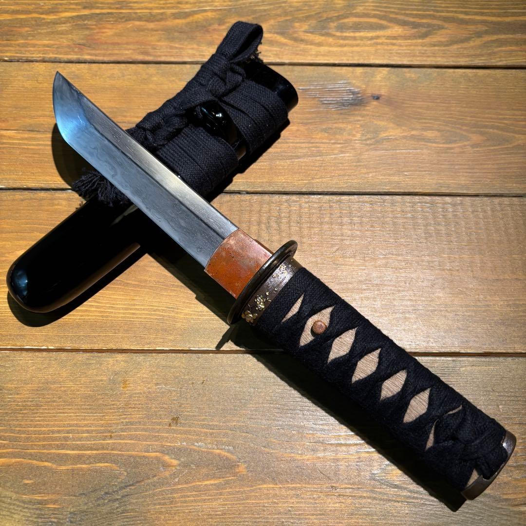 日本刀残欠クラフトナイフNo.72 備州長船住近景 拵 裏銘あり