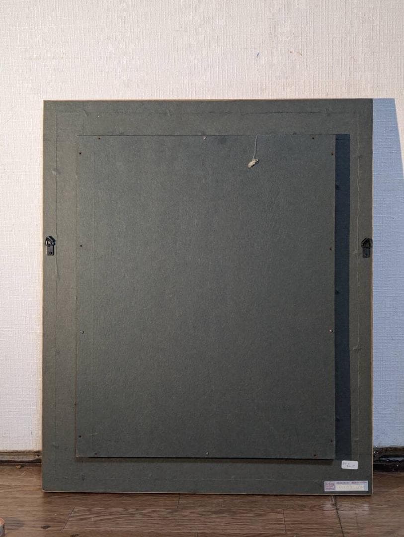 【真作】絵画　技法不明　楽園の情景　鮮やかな色彩で描かれた自然と人々　V121