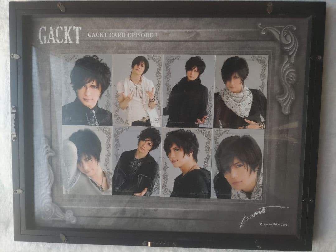 GACKTトレーディングカード台紙(直筆)、専用フレーム