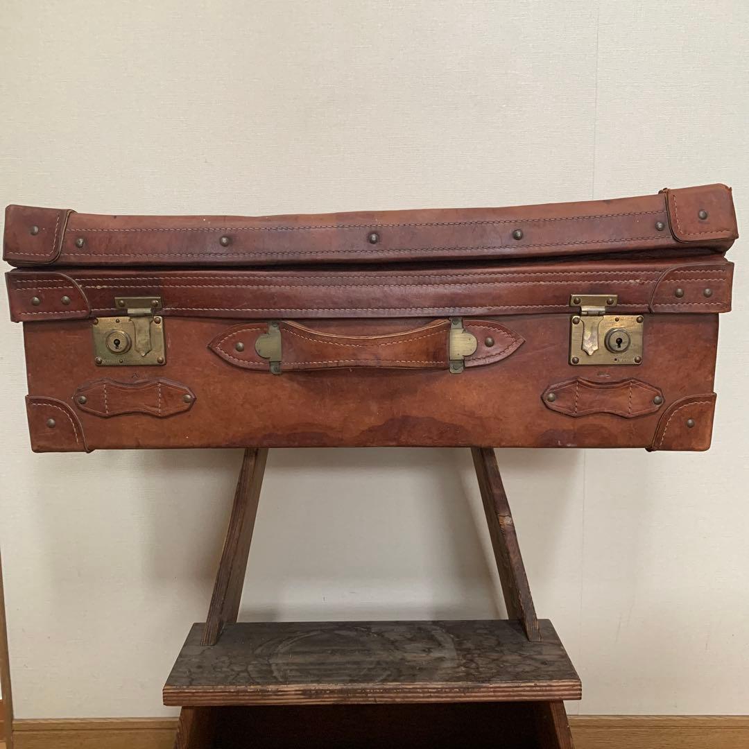 アンティーク/革トランク/重厚/収納ケース/ヴィンテージ/オブジェ/本日限定価格