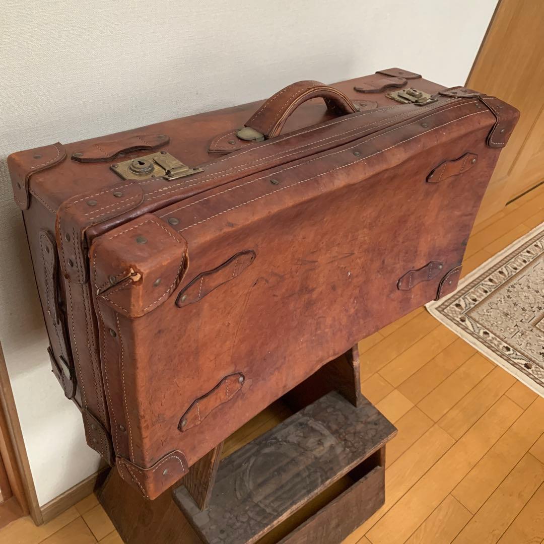アンティーク/革トランク/重厚/収納ケース/ヴィンテージ/オブジェ/本日限定価格
