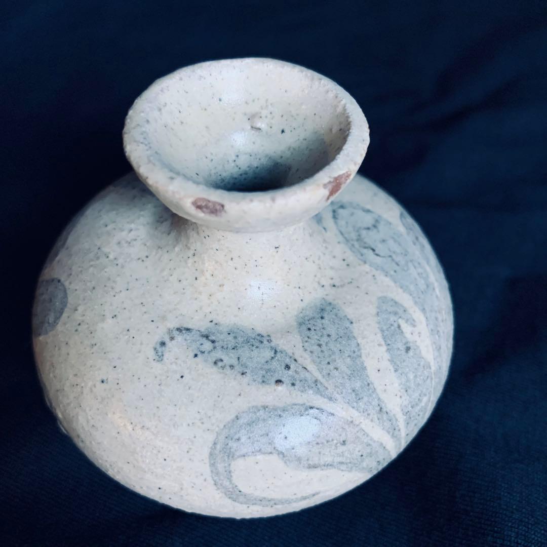 カケあり 高麗青磁鉄絵唐草紋 花瓶 花器 陶磁器 朝鮮 古美術 李朝 高麗