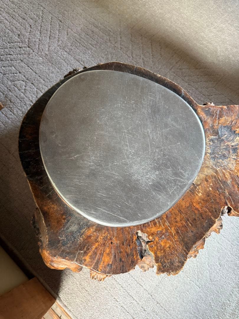 天然木 木製 円形火鉢 自然木の質感 火鉢