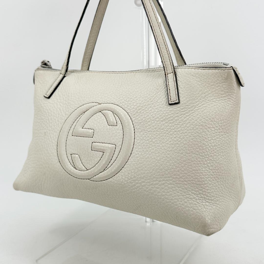 【保存袋付】GUCCI ソーホー アイボリー ハンドバッグ ミニバッグ