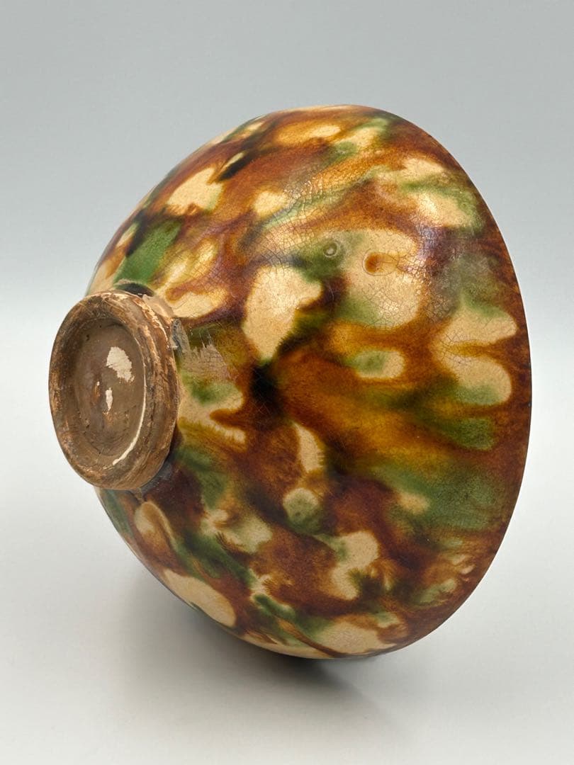 ★0058宋時代 洛阳雷村窯 三彩釉碗 ★茶道具 茶器 古美術