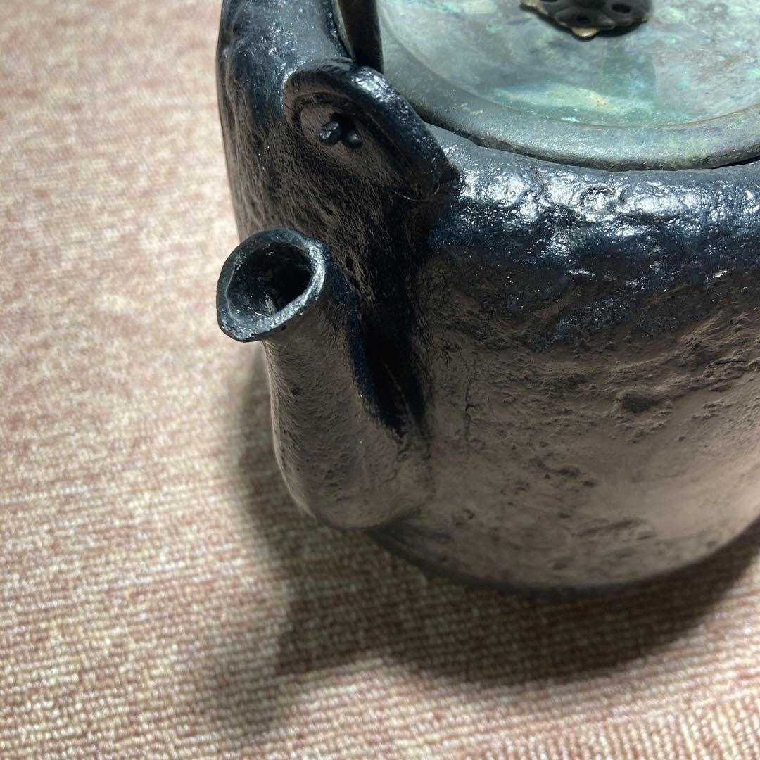 明治期大国寿朗蟹模様鉄瓶