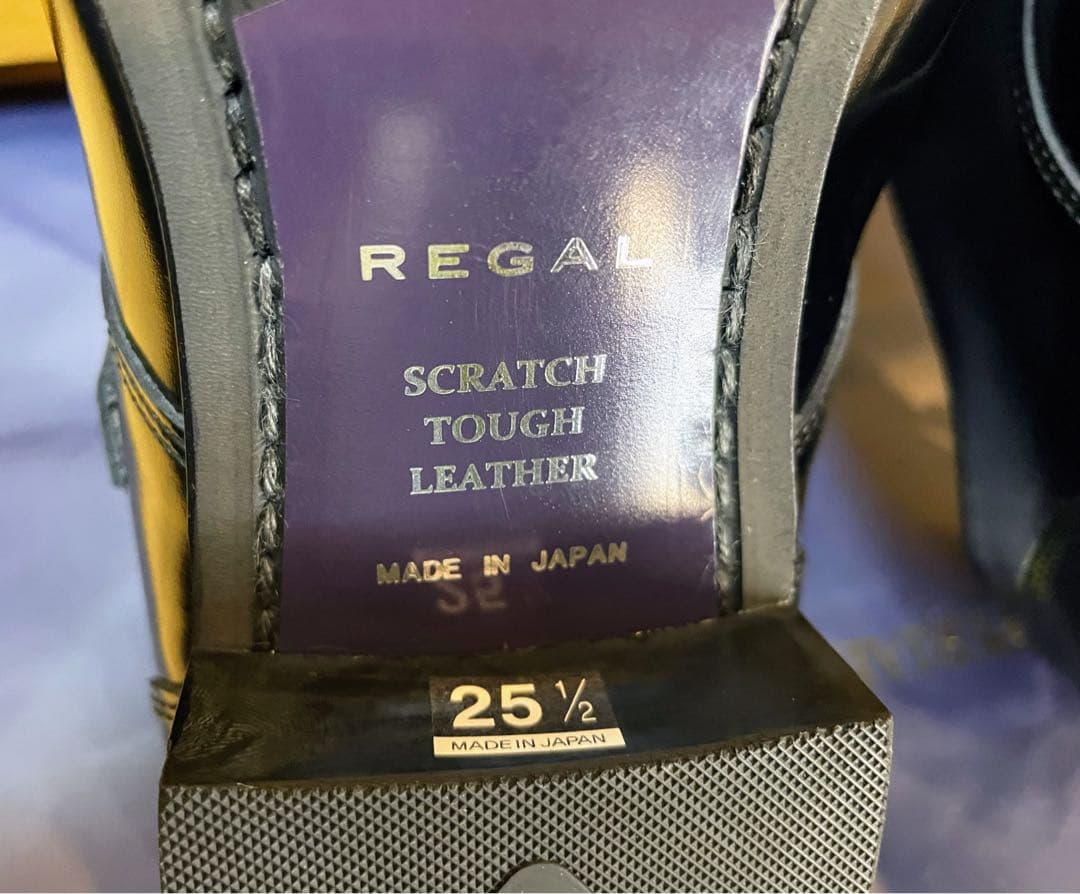 新品リーガルビジネスシューズダブルモンクストラップタフスクラッチレザー25.5