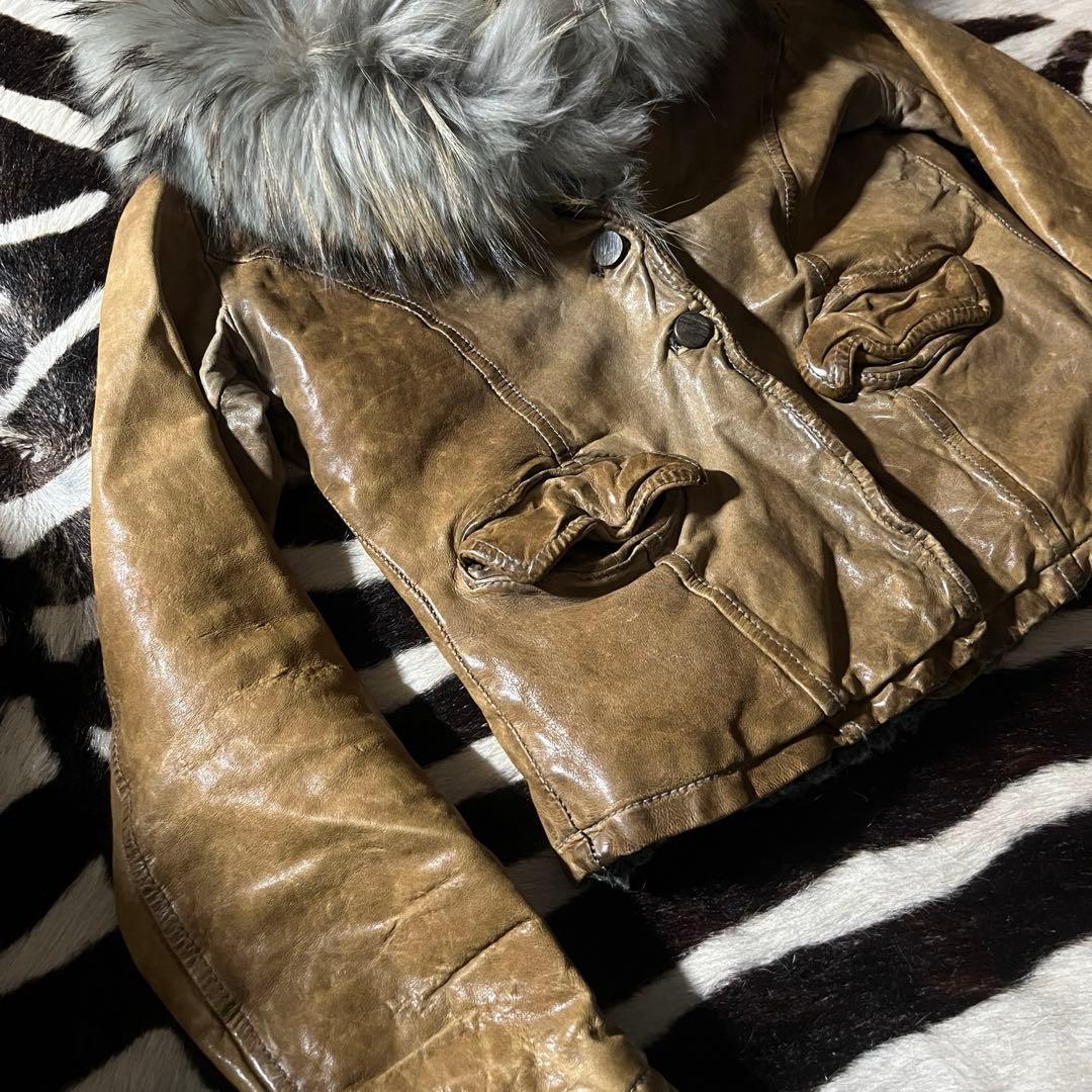 ジャケット・アウター GIORGIO BRATO fur lamb leather jacket