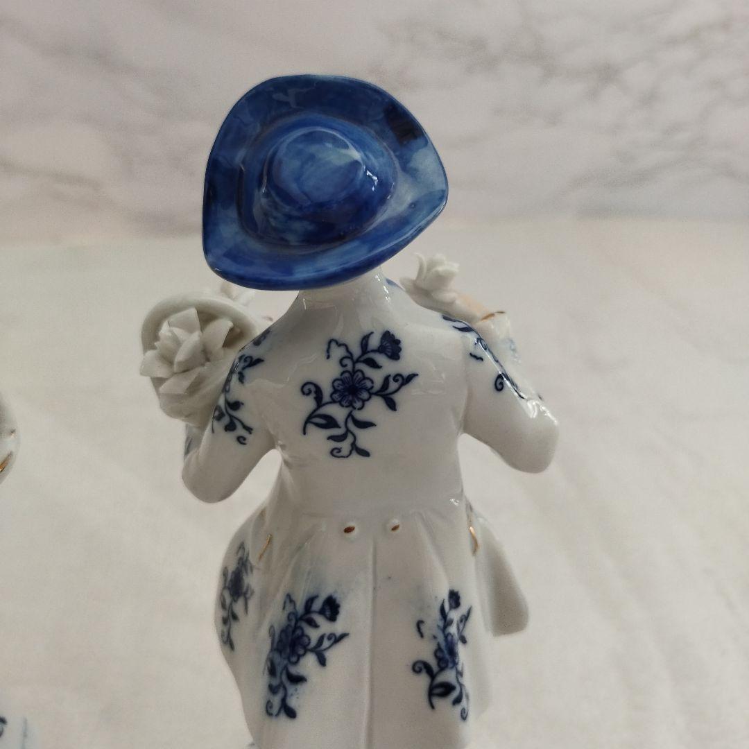 【美品】陶器　人形　男女ペアセット　インテリア 陶器人形 置物　オブジェ