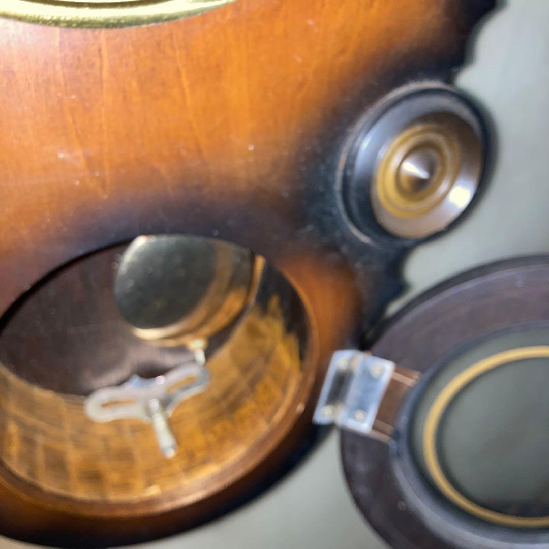 希少 アンティーク柱時計 堀田時計店 CROWNFAN ダルマ四つ丸 稼働中