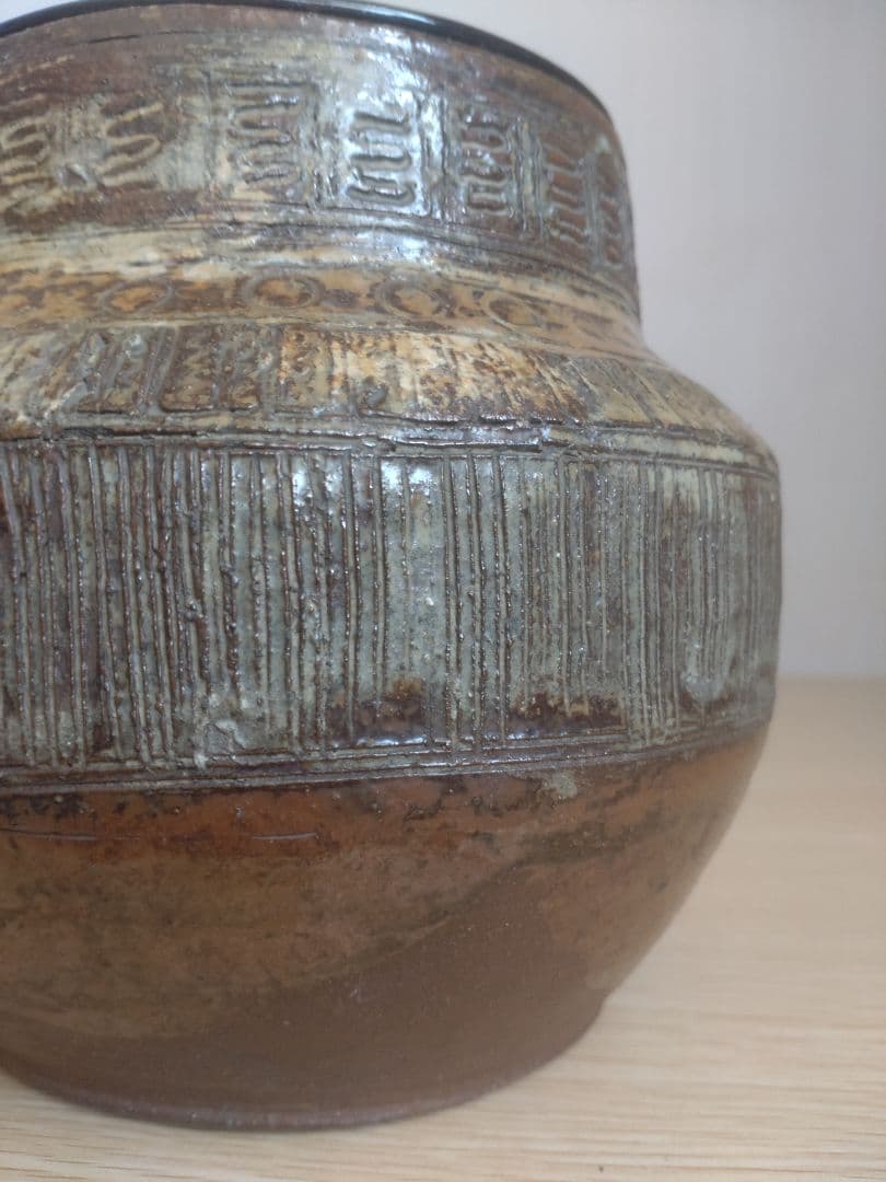 【伝世品　江戸時代1772年〜1840年】平沢九朗　水指　三島耳付　二代九朗識箱