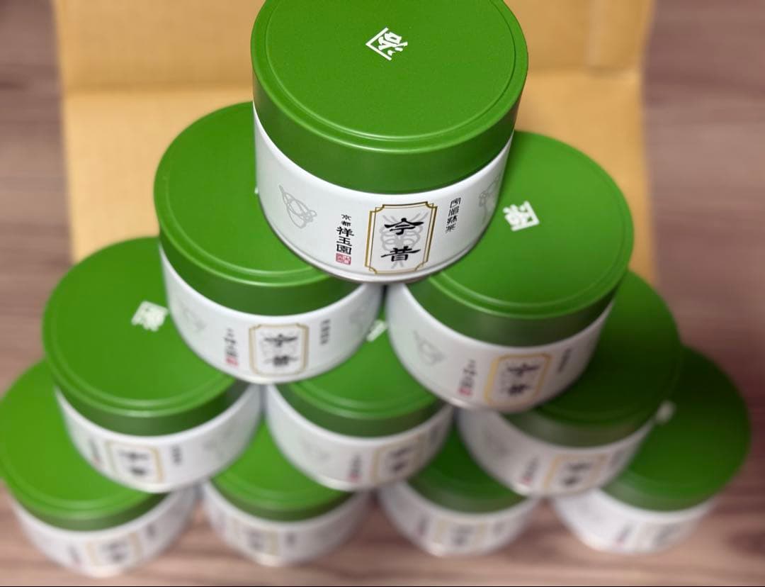 10個セット祥玉園の今昔抹茶100g缶入り賞味期限2026年2月