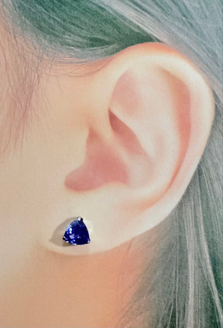 極美品！　タンザナイト　1.33ct Pt ピアス（274424）