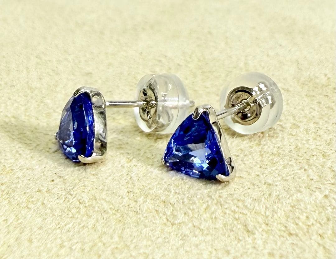 極美品！　タンザナイト　1.33ct Pt ピアス（274424）
