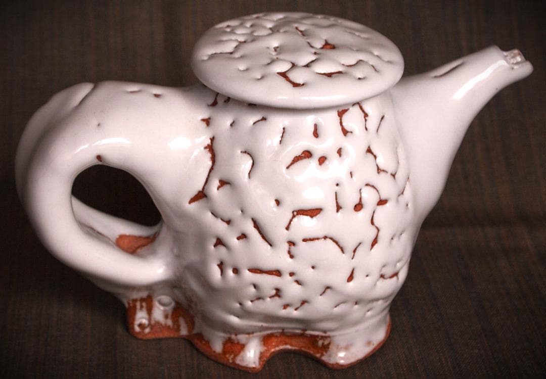 新作★時松泰礼【師：松野龍司】★白萩ティーポット（急須）★共箱