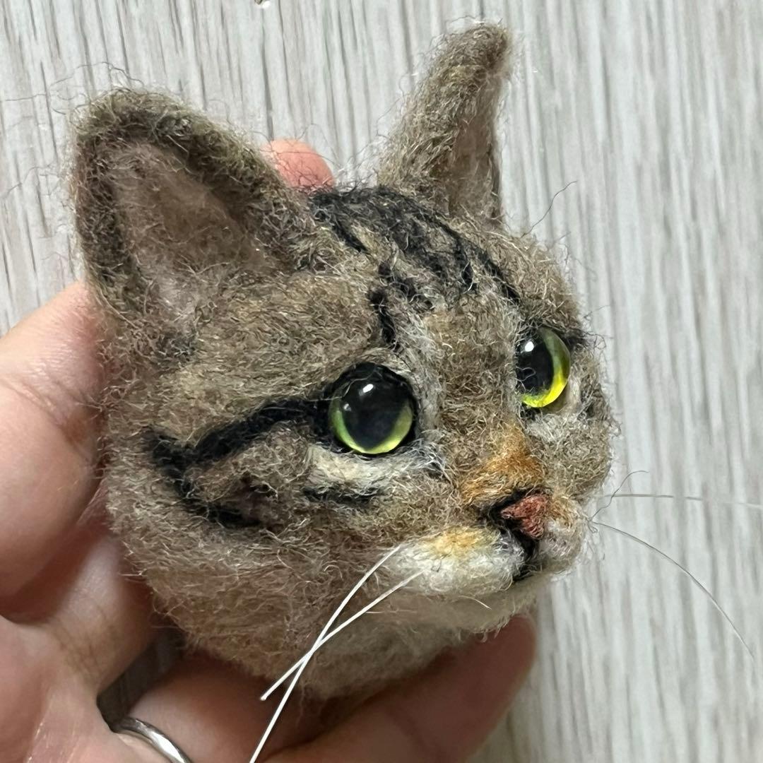 【☆むむ☆プロフィール★ 】 羊毛フェルト 猫 キーホルダー