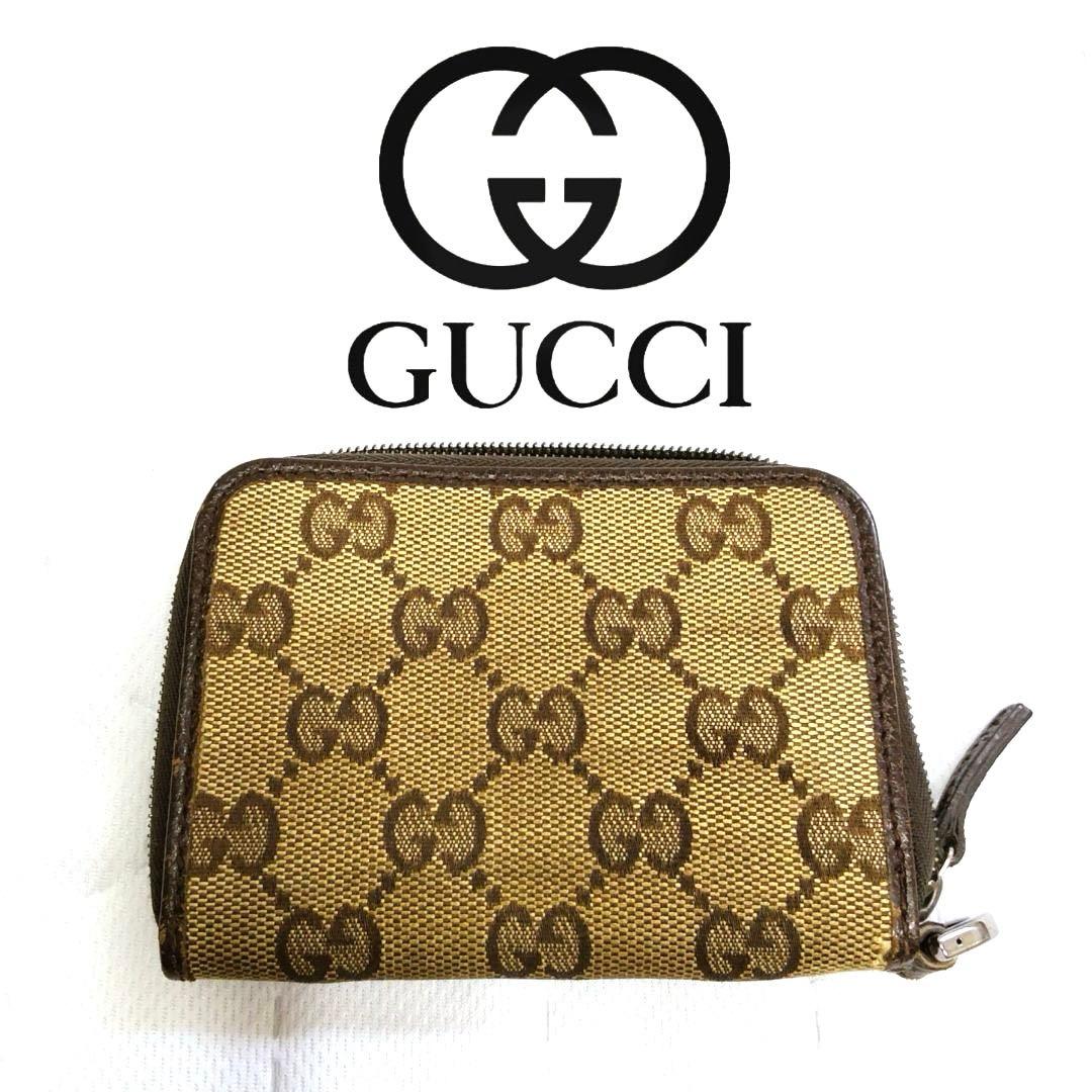 ✨ GUCCI グッチ GGキャンバスラウンドファスナー ケース 定期入れ