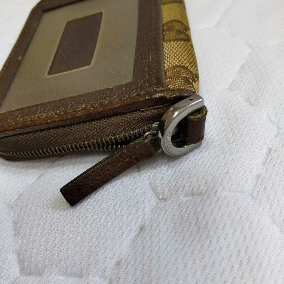 ✨ GUCCI グッチ GGキャンバスラウンドファスナー ケース 定期入れ