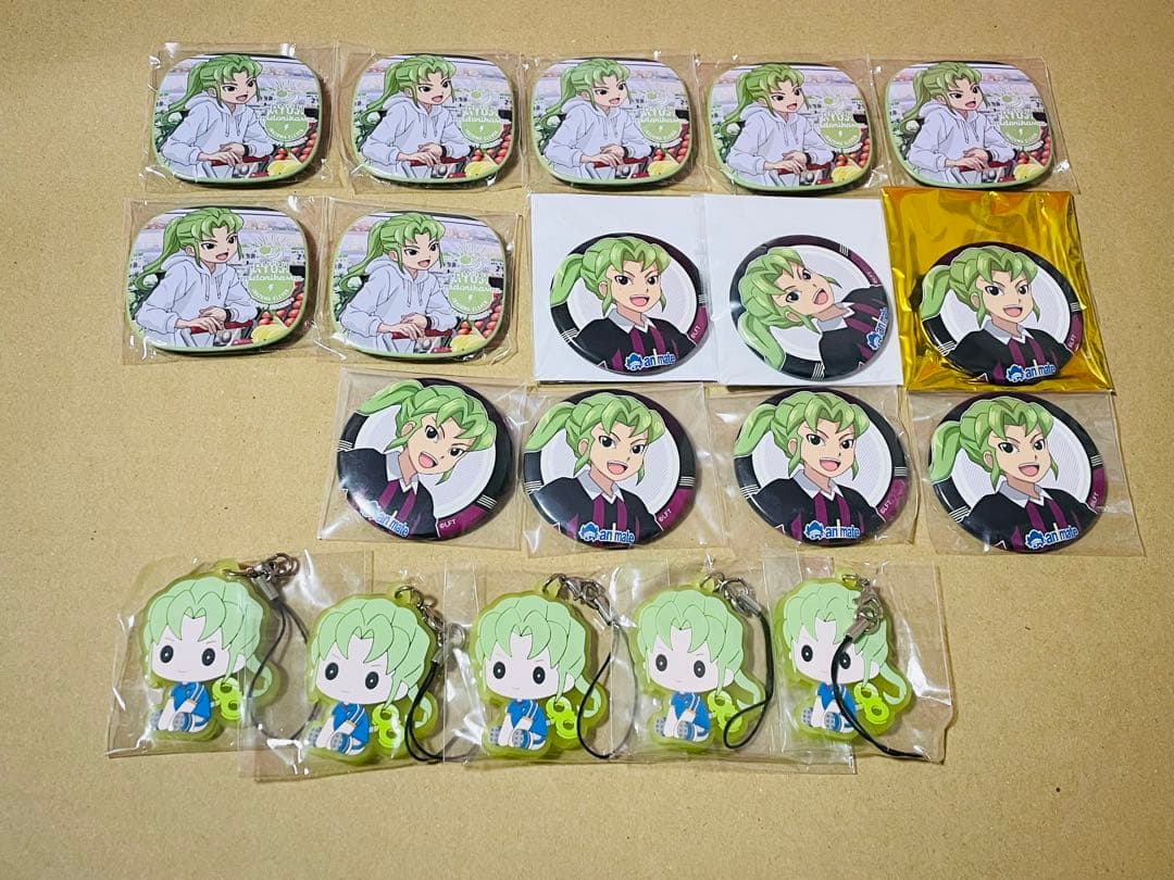 イナズマイレブン 緑川リュウジ 缶バッジ ラバーストラップ