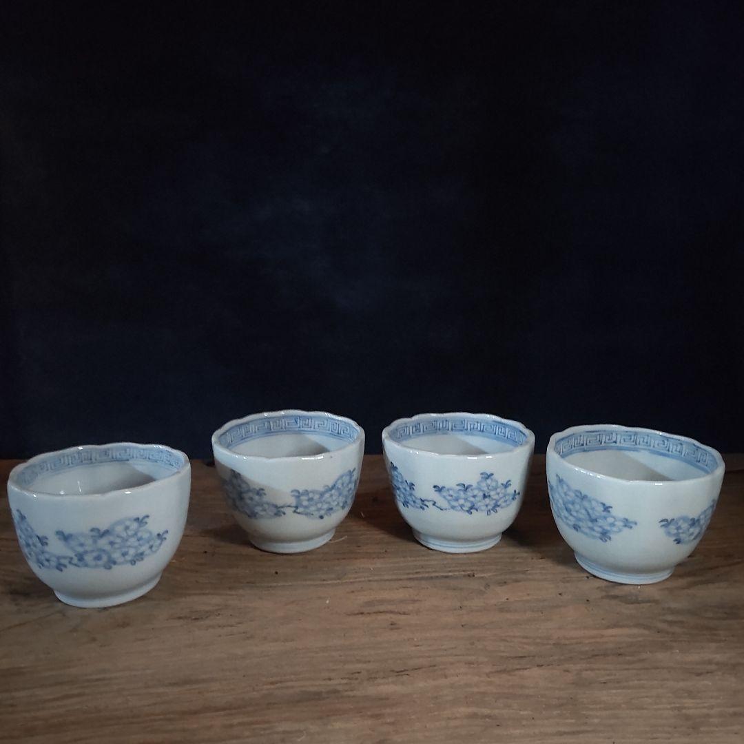 桜文様の、猪口向付け江戸時代四客セット