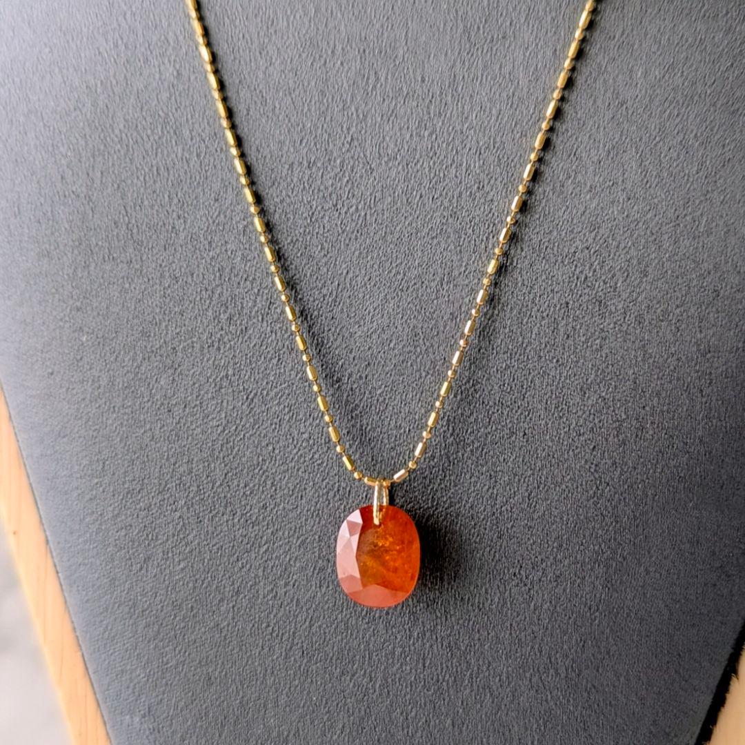 ♢N様♢専用K18 大粒マンダリンガーネット 6.74ct ペンダントトップ