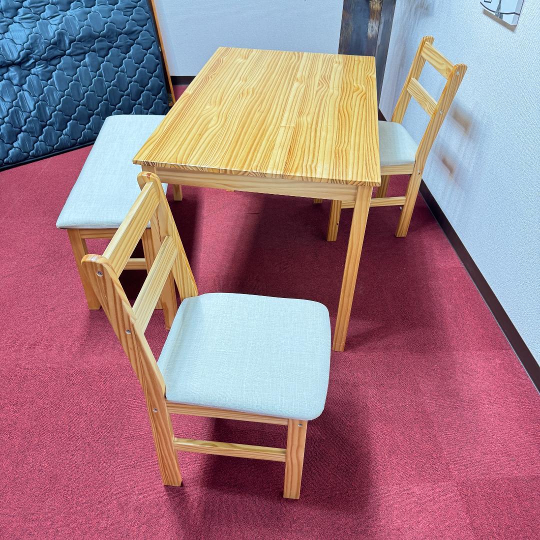 東京23区送料無料　美品4点ダイニングセット　ベンチ付き　オーク色