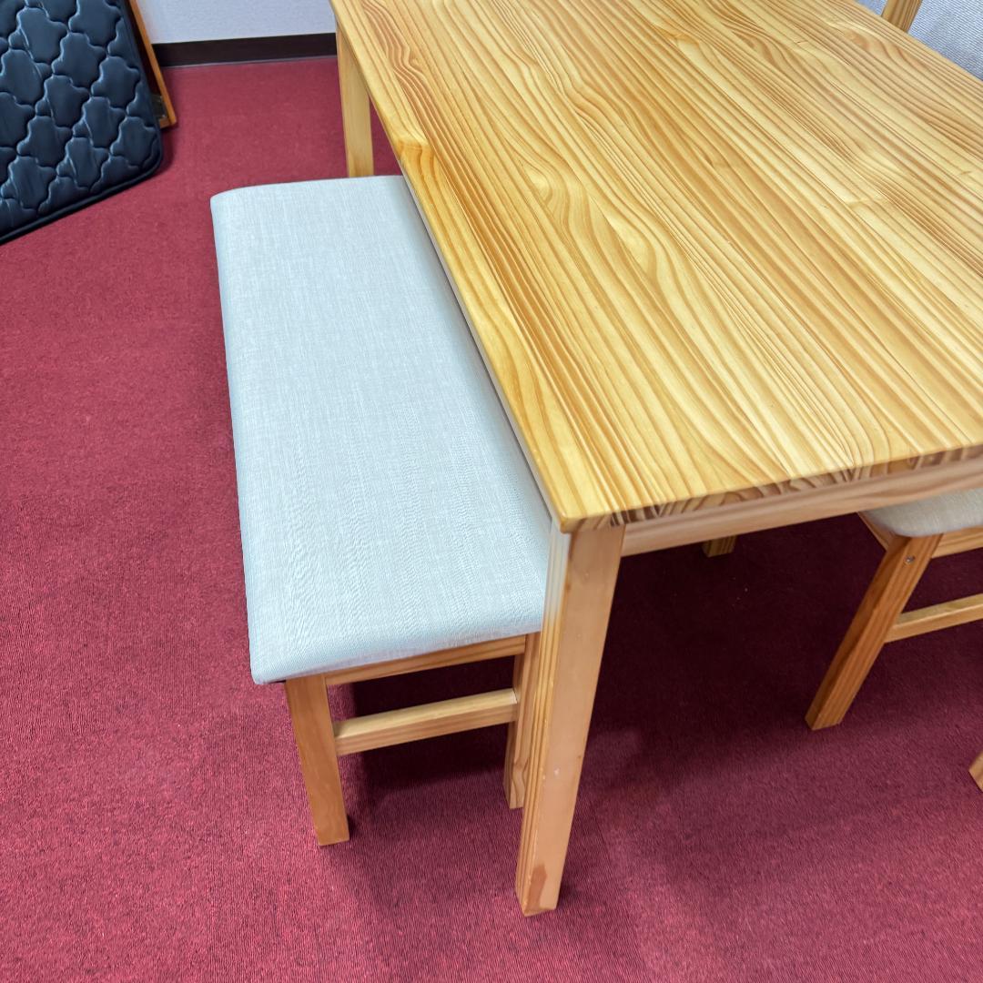 東京23区送料無料　美品4点ダイニングセット　ベンチ付き　オーク色