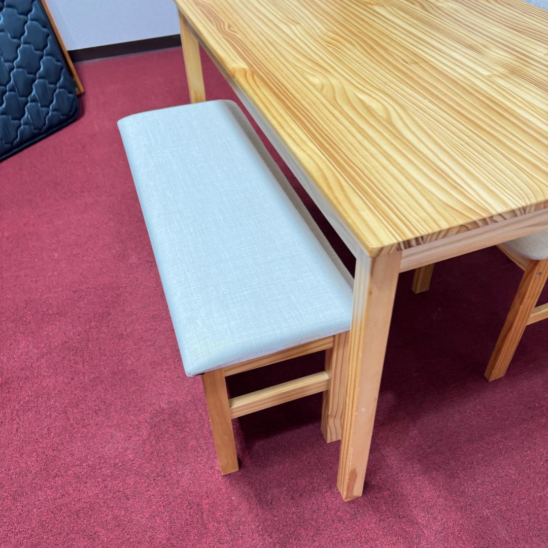 東京23区送料無料　美品4点ダイニングセット　ベンチ付き　オーク色