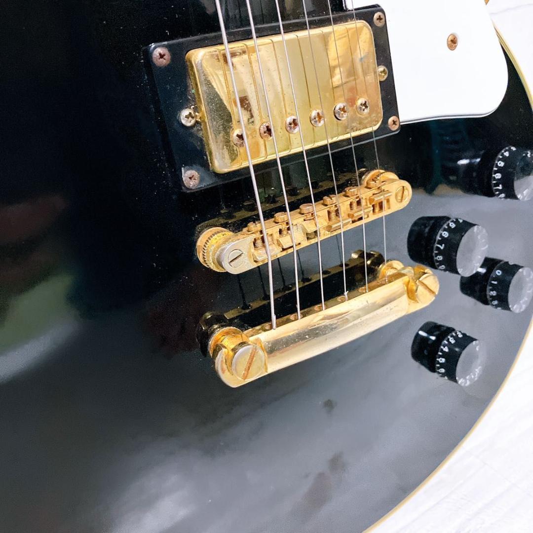 グラスルーツ レスポールカスタム エレキギター ブラック ゴールド 弦楽器