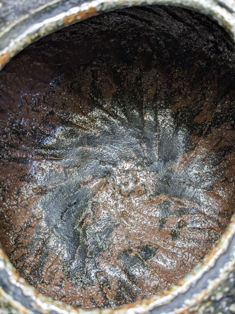 坪島土平 鉄釉大なだれ壺 共箱 大壺 大壷 置物 花器 坪島圡平 インテリア