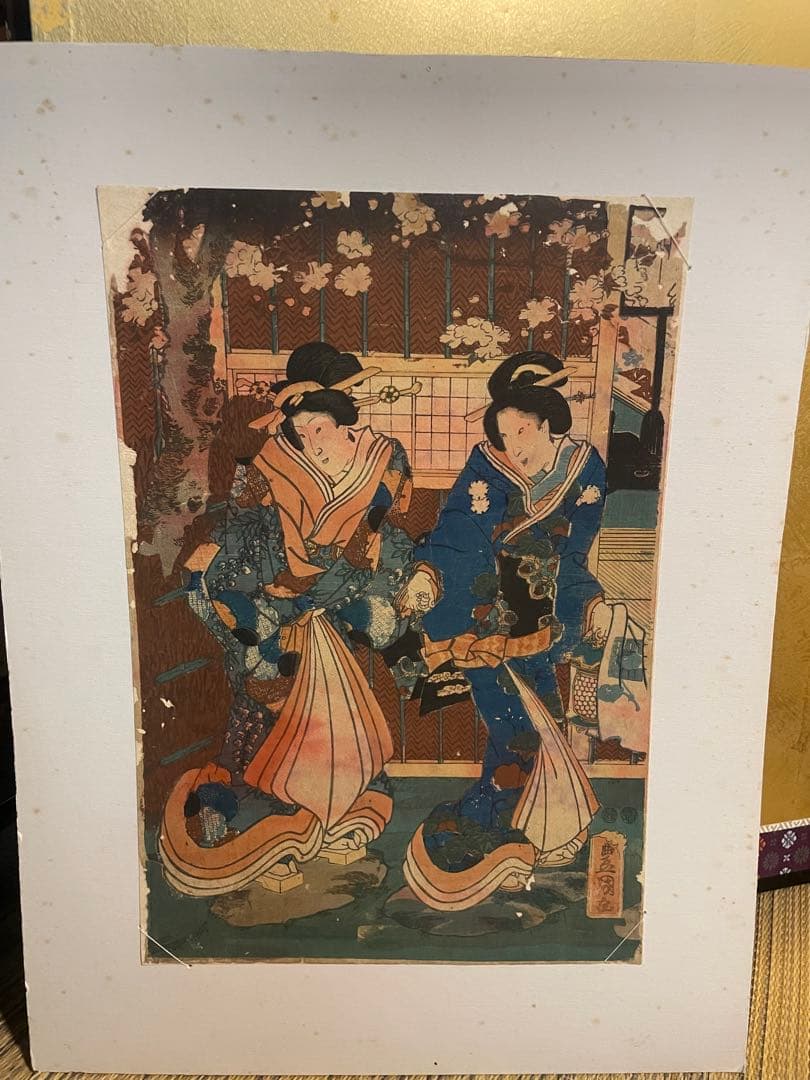 江戸　浮世絵版画　一陽齋豊国　1847年　摺り　佐野喜