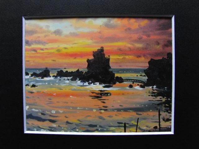 鈴木正紀、夜明け（波立海岸）、希少画集画、新品高級額・額装付、状態良好