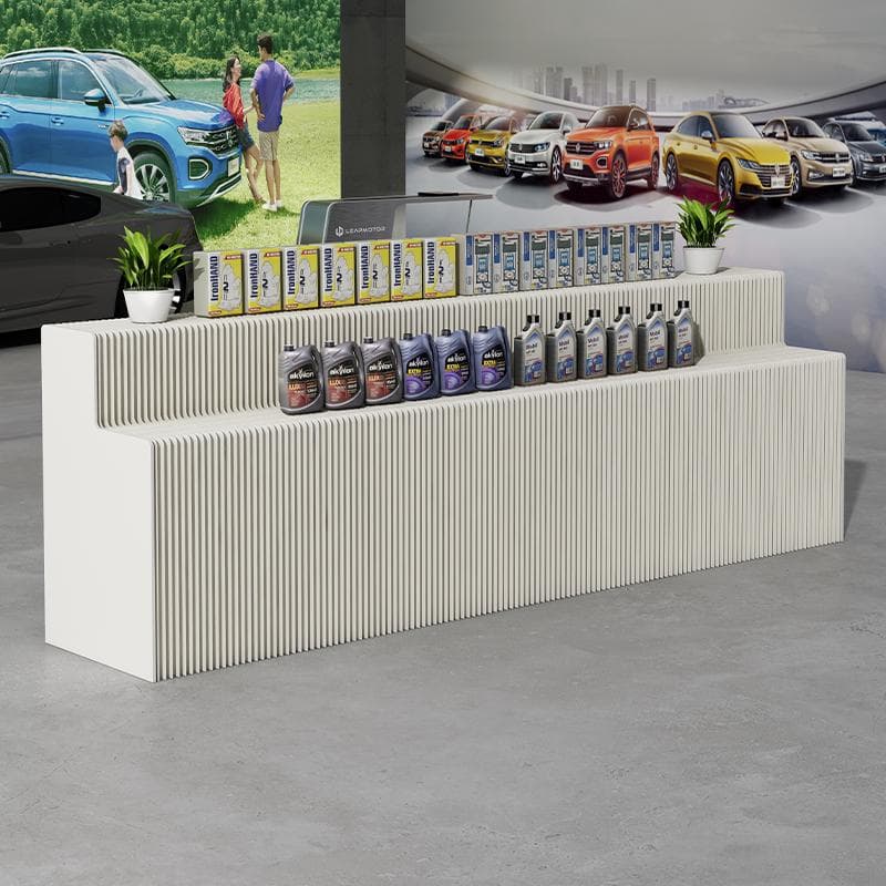 ディスプレイラック 二層式展示台 店舗用品 陳列台長さ2-3ｍ高さ88㎝総幅60