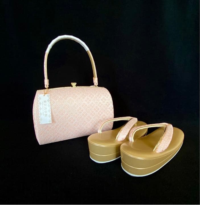 【新品】 草履バッグセット L寸 日本製　ピンクラメ