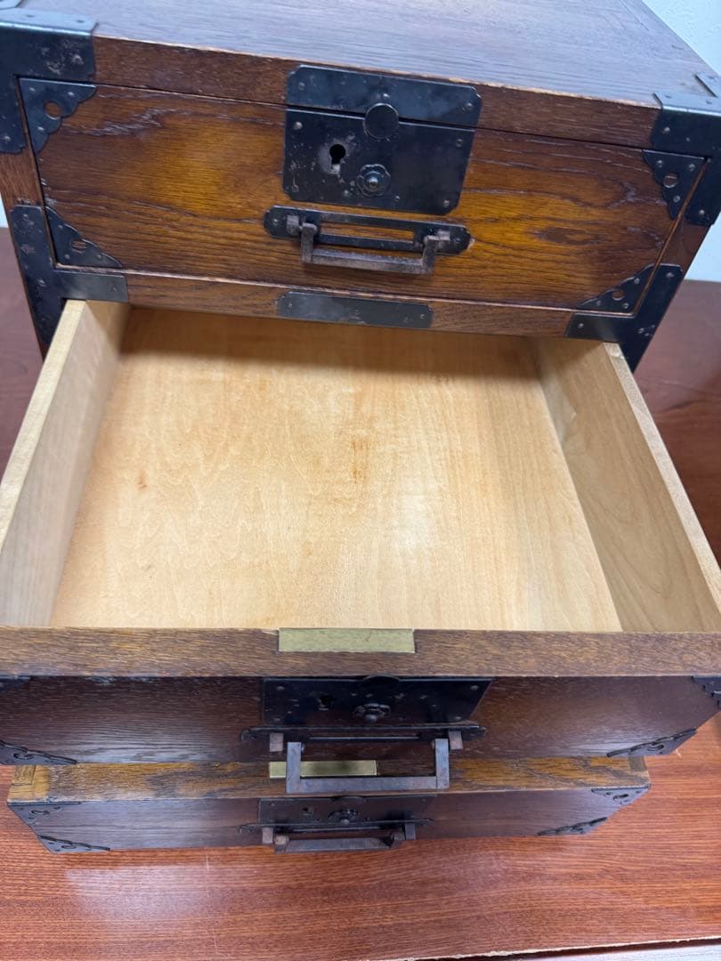 【希少】アンティーク 和箪笥 小型収納箱 3段 昭和レトロ 和風家具