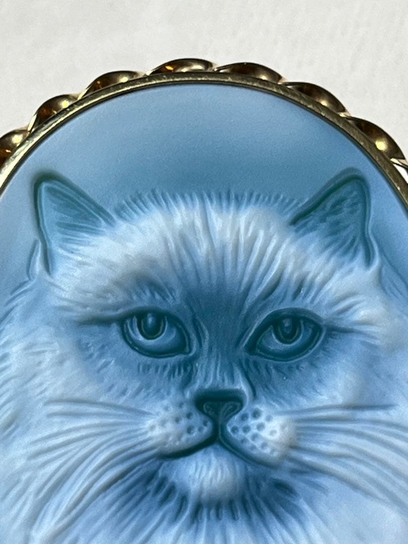 金18 カメオ　猫