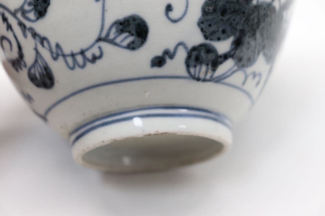 中国　染付お碗　木箱入　送料込み0311