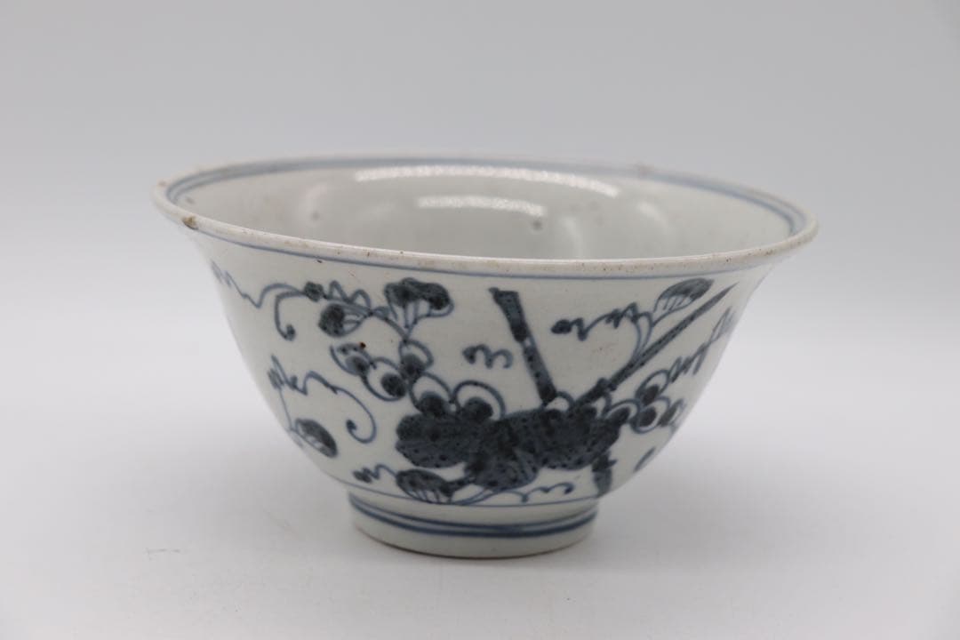 中国　染付お碗　木箱入　送料込み0311