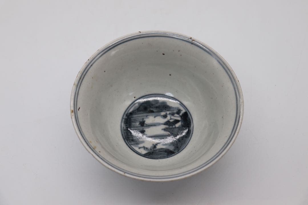 中国　染付お碗　木箱入　送料込み0311