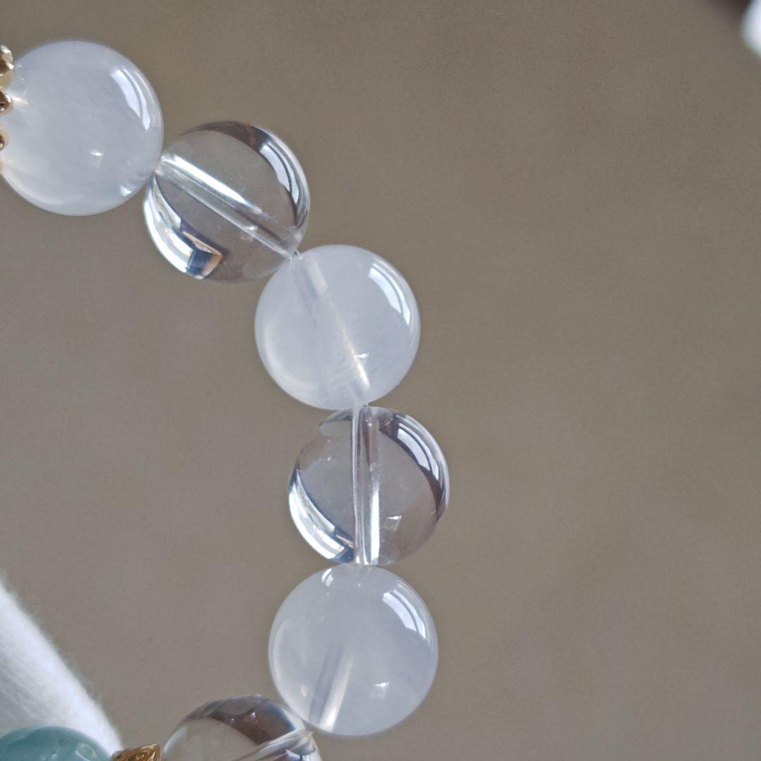 宝石質モスアクアマリン六芒星、ブルートパーズ、K2ムーンクオーツ