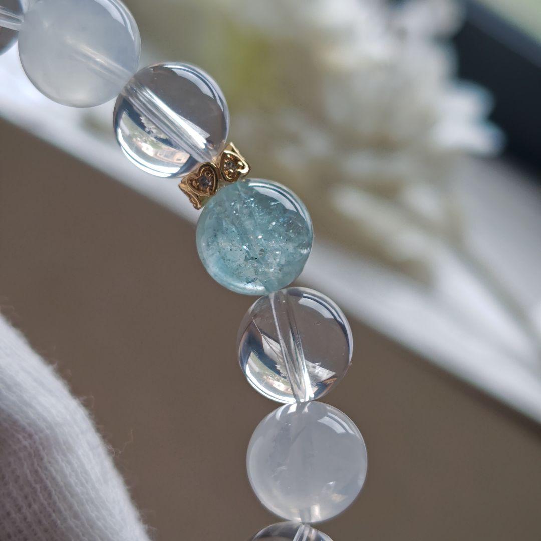 宝石質モスアクアマリン六芒星、ブルートパーズ、K2ムーンクオーツ