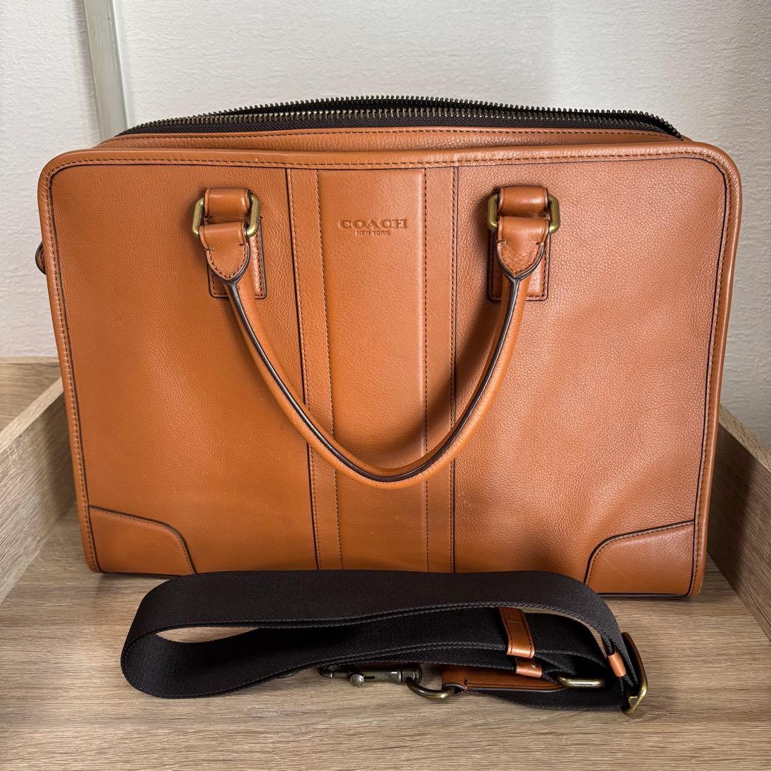 【美品】COACH コーチ ビジネスバッグ 本革