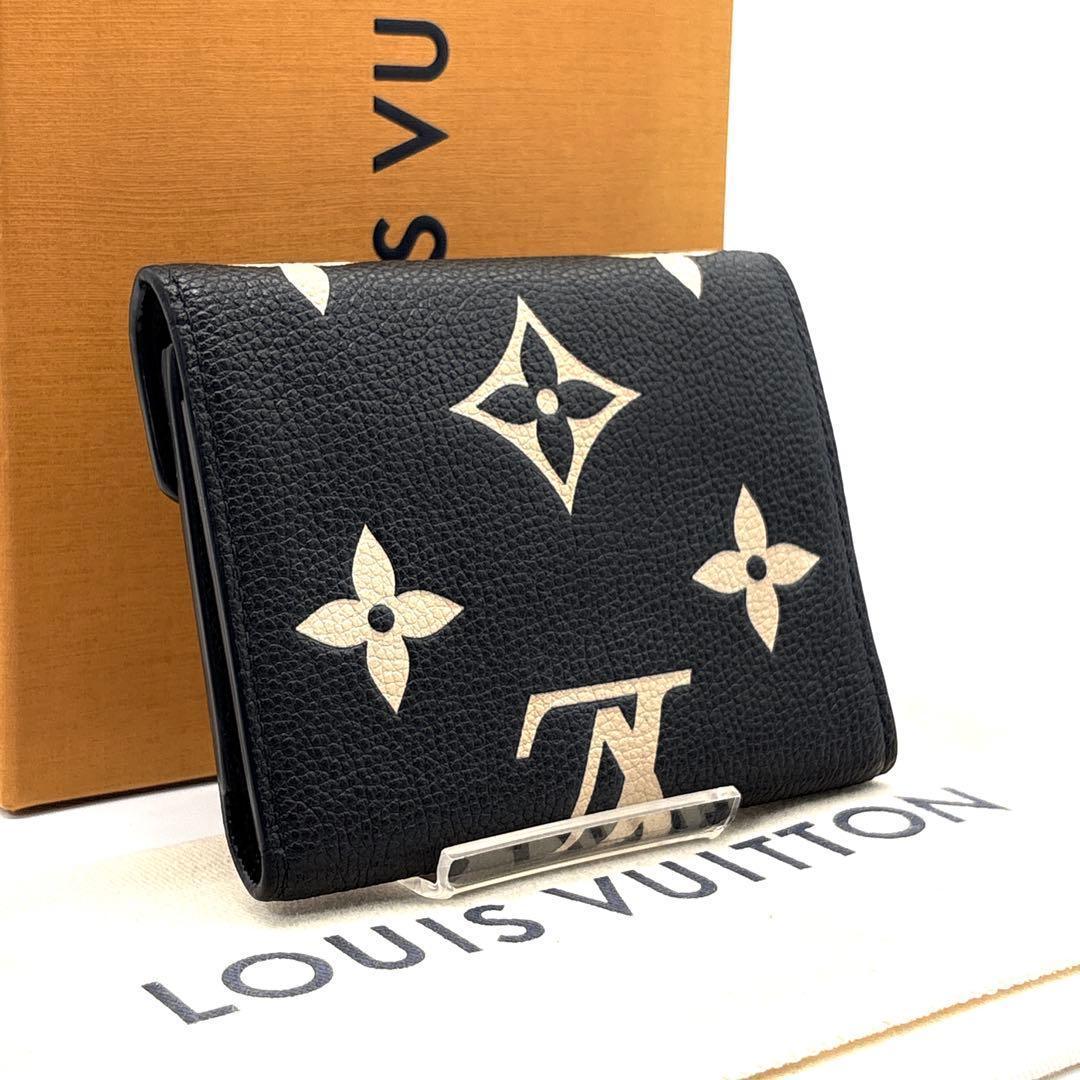 現行◆未使用級◆ルイヴィトン ポルトフォイユ ヴィクトリーヌ バイカラー 黒