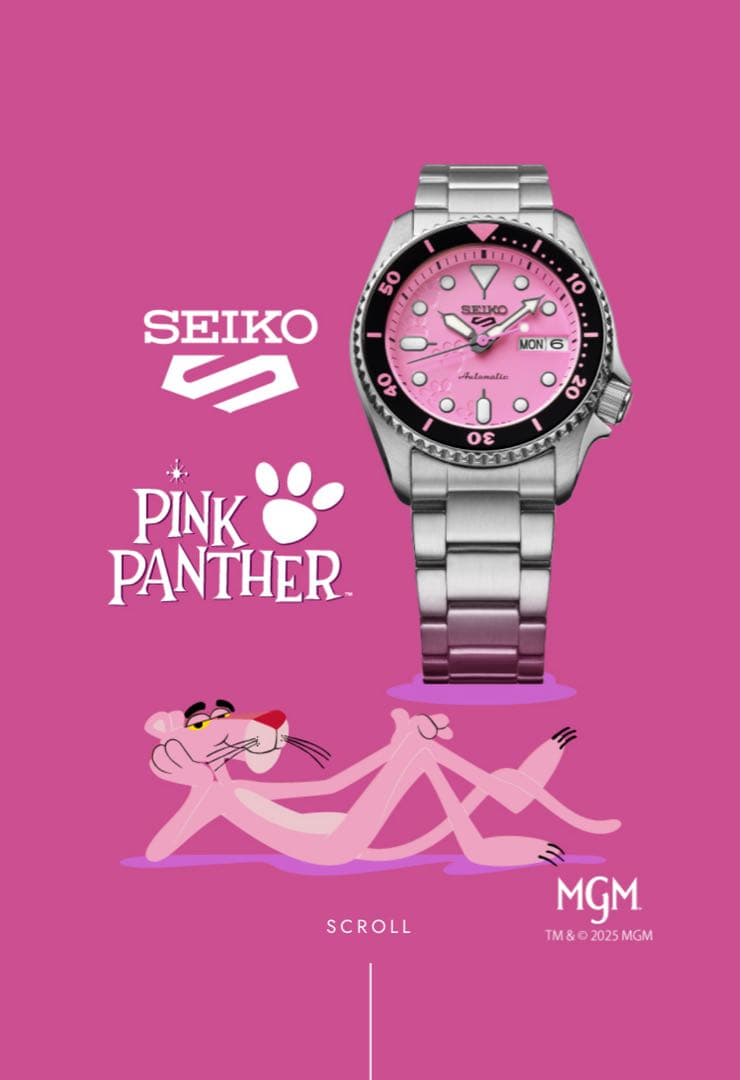 ★セイコー5スポーツ SKX series ピンクパンサー SBSA321