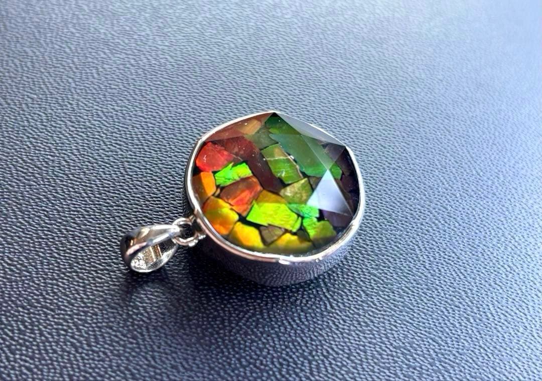 ナデシコ　究極品質　レインボーアンモライトとシルバーギベオンの六芒星PT