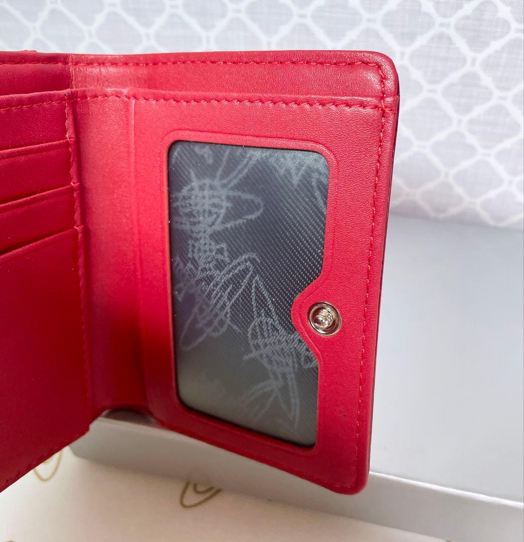 【内側に素敵な柄あり✨️】Vivienne Westwood 3折財布 エナメル赤