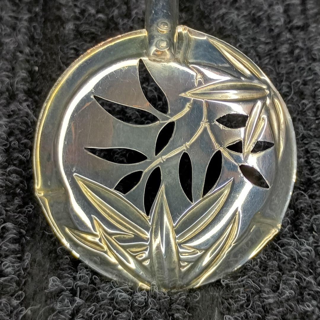 銀製 竹模様の 銀 匙 17g silver レトロ 鍋物 湯豆腐 お玉