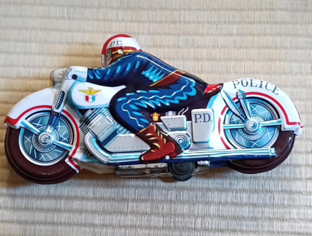 ブリキ製のポリスバイク　昭和30〜40年代