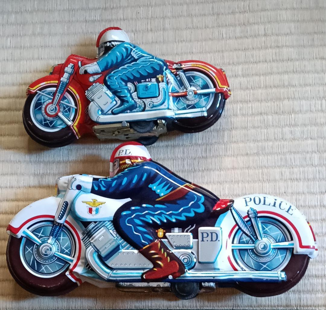 ブリキ製のポリスバイク　昭和30〜40年代